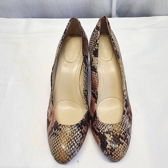 Calvin Klein Renni Snake Skin Python Heels Size 10 - Picture 11 of 16